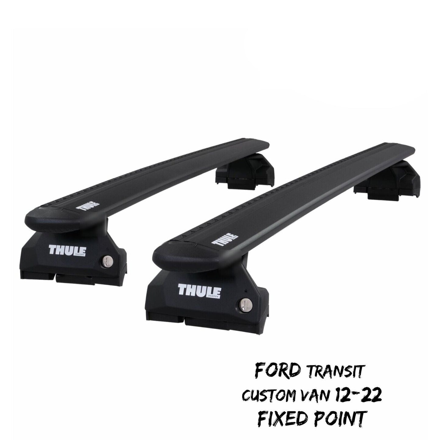 Thule WingBar Evo Black Roof Bars Set for Ford Transit Custom Van 12-22 Fixpoint