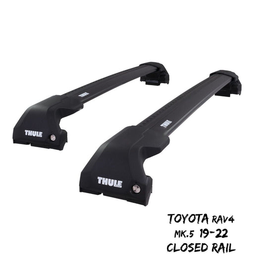 Thule WingBar Edge Black Roof Bars Set to fit Toyota RAV4 Mk.5 19-22 Closed Rail