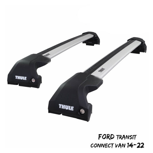 Thule WingBar Edge Silver Roof Bars Set for Ford Transit Connect Van 14-22 Rails