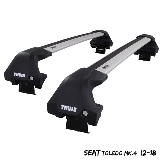 Thule WingBar Edge Silver Aluminium Roof Bars Set to fit Seat Toledo Mk.4 12-18