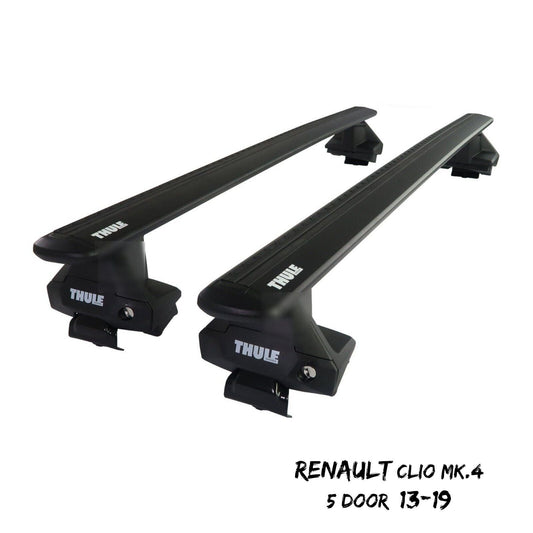 Thule Alu WingBar Evo Black Roof Bars Set to fit Renault Clio Mk.4 5 Door 13-19