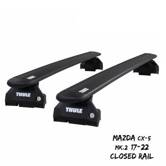 Thule Alu WingBar Evo Black Roof Bars to fit Mazda CX-5 Mk.2 17-22 Closed Rail