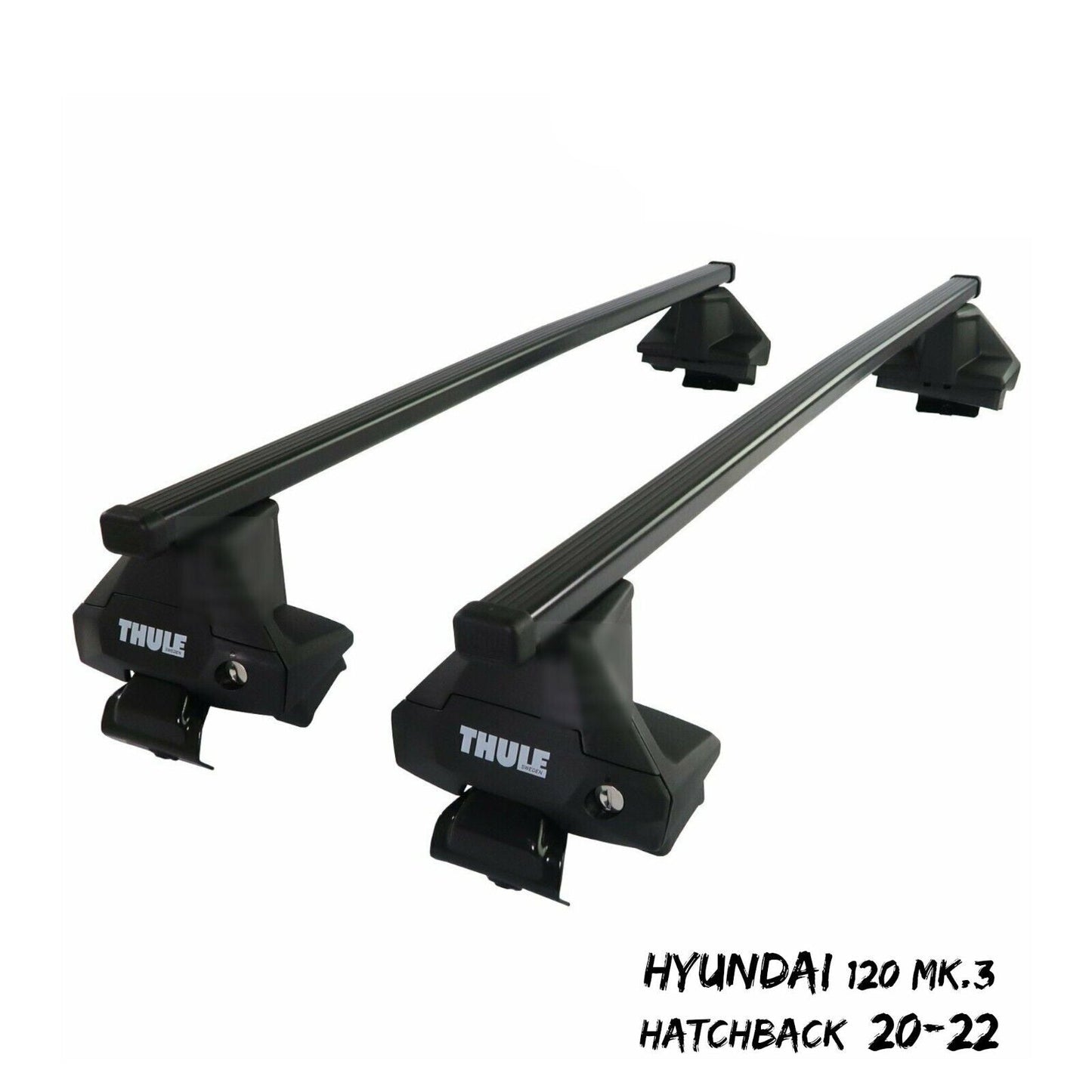 Thule Steel SquareBar Evo Roof Bars Set to fit Hyundai i20 Mk.3 Hatch 20-22 Pair