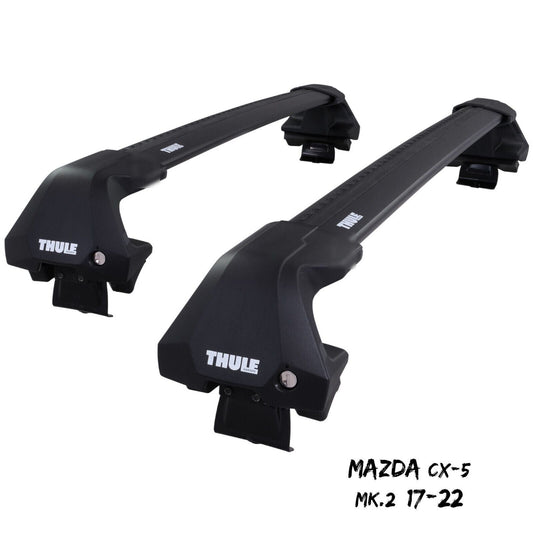 Thule WingBar Edge Black Aluminium Roof Bars Set to fit Mazda CX-5 Mk.2 17-22