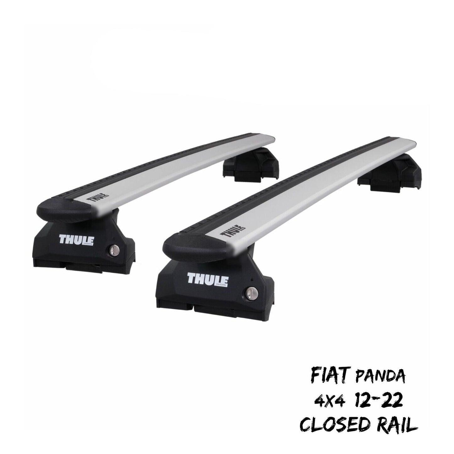 Thule Alu WingBar Evo Silver Roof Bars to fit Fiat Panda 4x4 12-22 Closed Rail