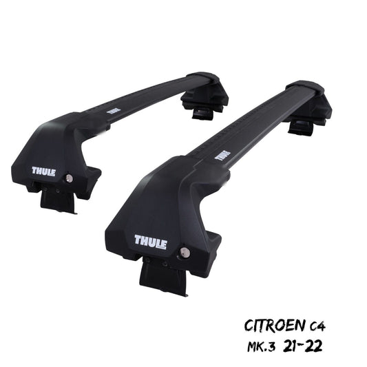 Thule WingBar Edge Black Aluminium Roof Bars Set for Citroen C4 Mk.3 21-22 Pair