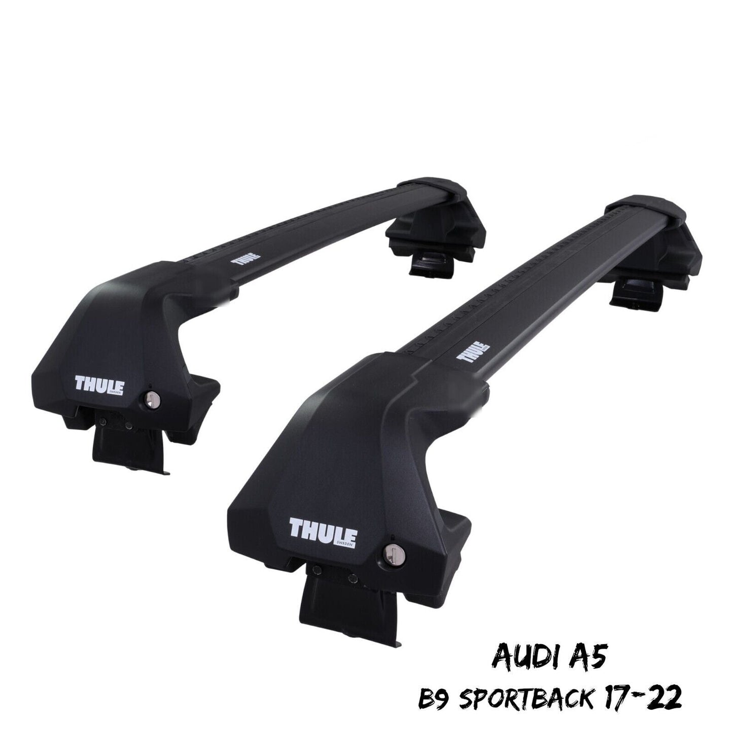 Thule WingBar Edge Black Aluminium Roof Bars Set for Audi A5 Sportback B9 17-22