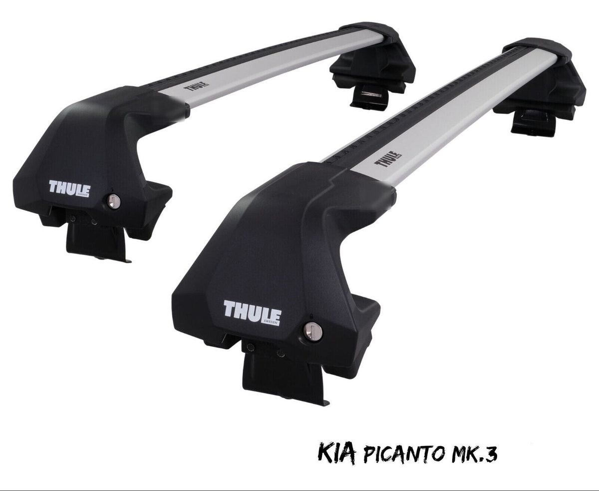WingBar Edge (silver) Aluminium Roof Bar Set to fit Kia Picanto Mk.3 5-Door Hatchback 2018-26