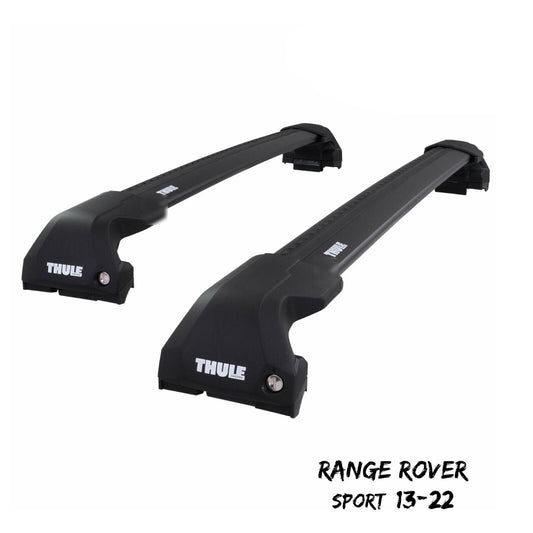 Thule WingBar Edge Black Aluminium Roof Bars for Range Rover Sport 13-22 Rails