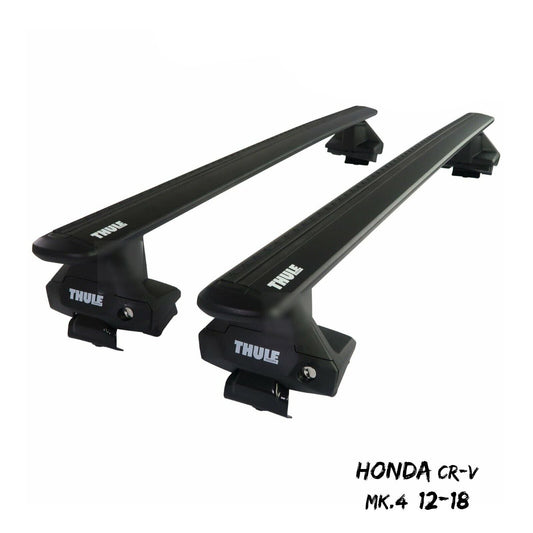 Thule Aluminium WingBar Evo Black Roof Bars Set to fit Honda CR-V Mk.4 12-18