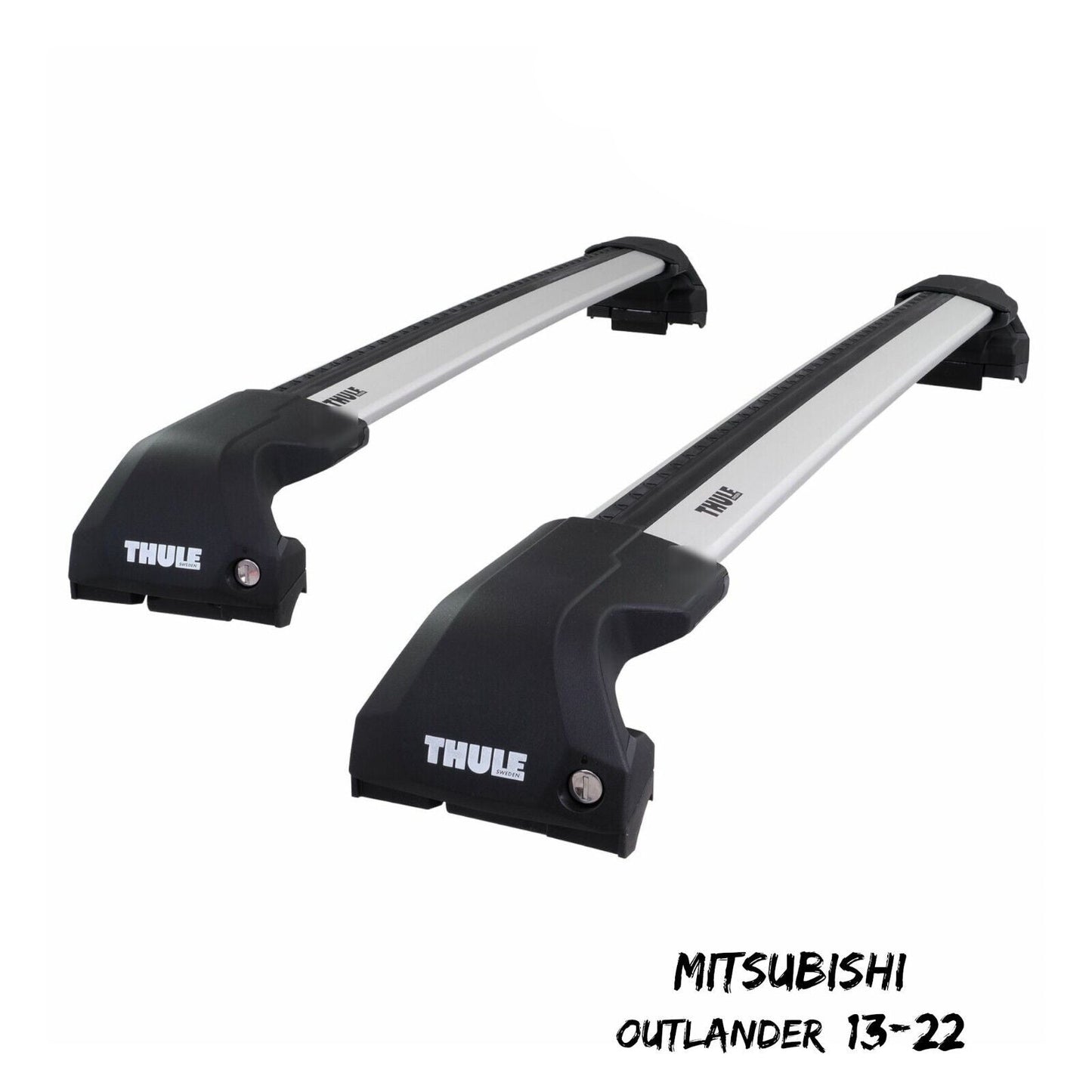 Thule WingBar Edge Silver Roof Bars Set to fit Mitsubishi Outlander 13-22 Rails