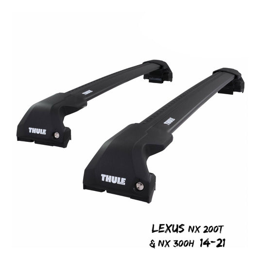 Thule WingBar Edge Black Roof Bars Set for Lexus NX 200t & NX 300h 14-21 Rails