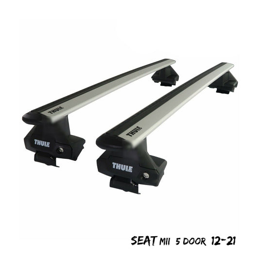 Thule Aluminium WingBar Evo Silver Roof Bars Set to fit Seat Mii 5 Door 12-21