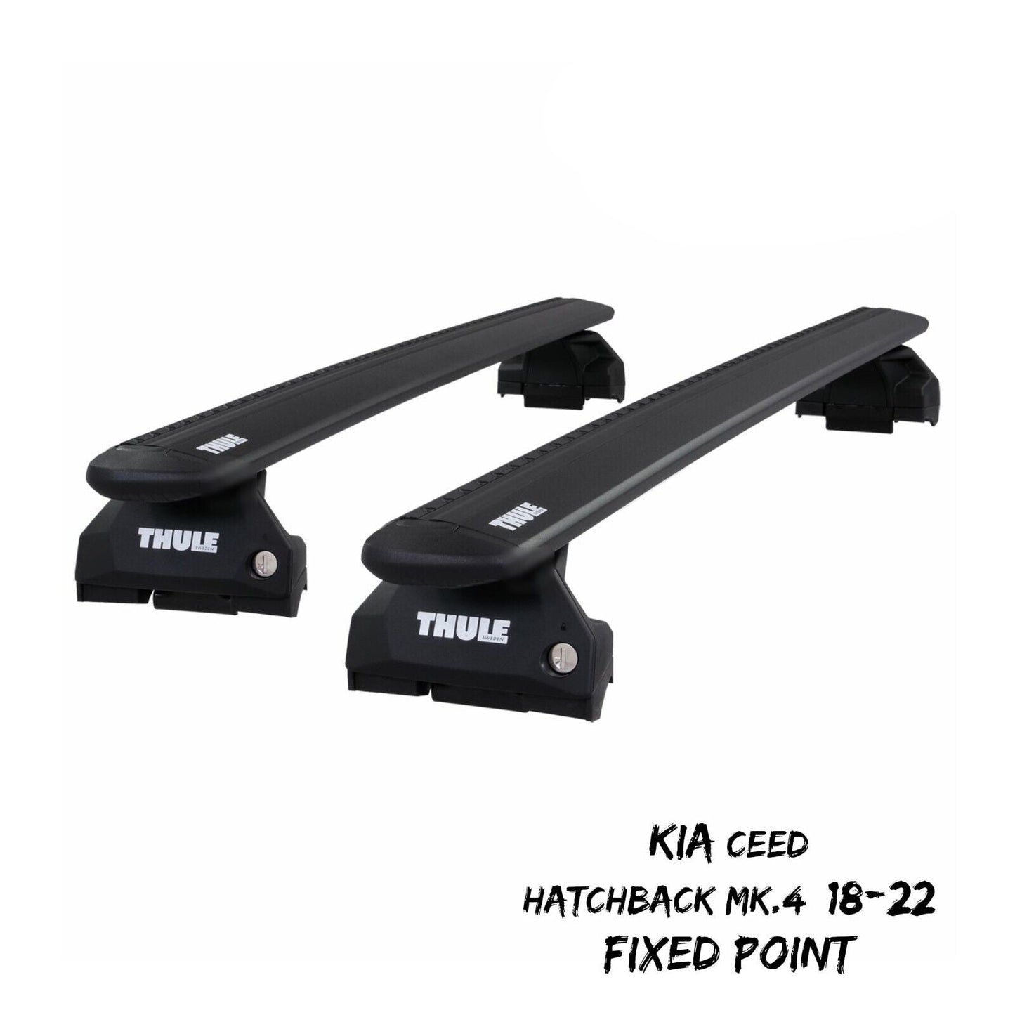 Thule WingBar Evo Black Roof Bar Set for Kia Ceed Hatchback Mk.4 18-22 Fixpoints