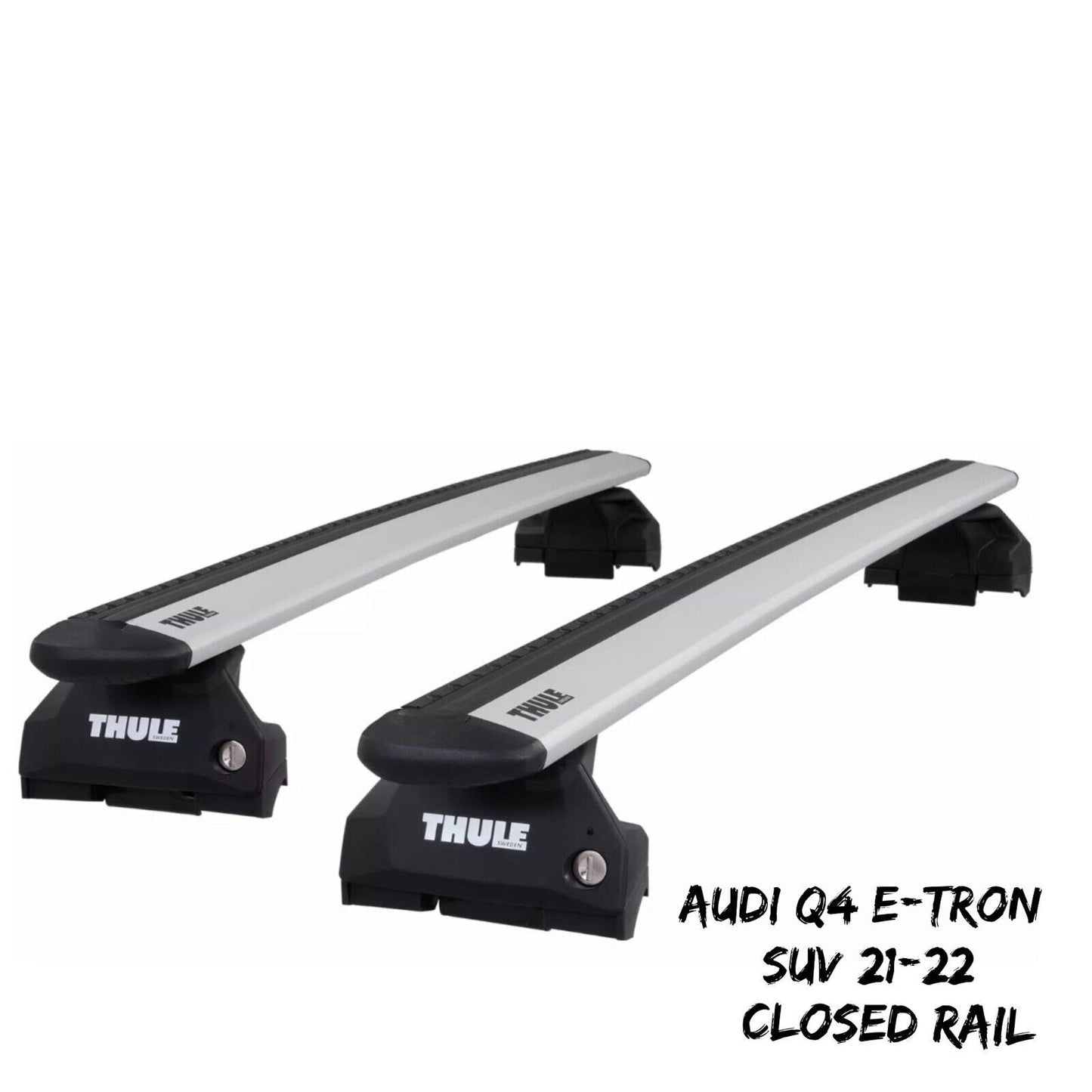 Thule WingBar Evo Silver Roof Bars Set for Audi Q4 e-tron SUV 21-22 Closed Rail