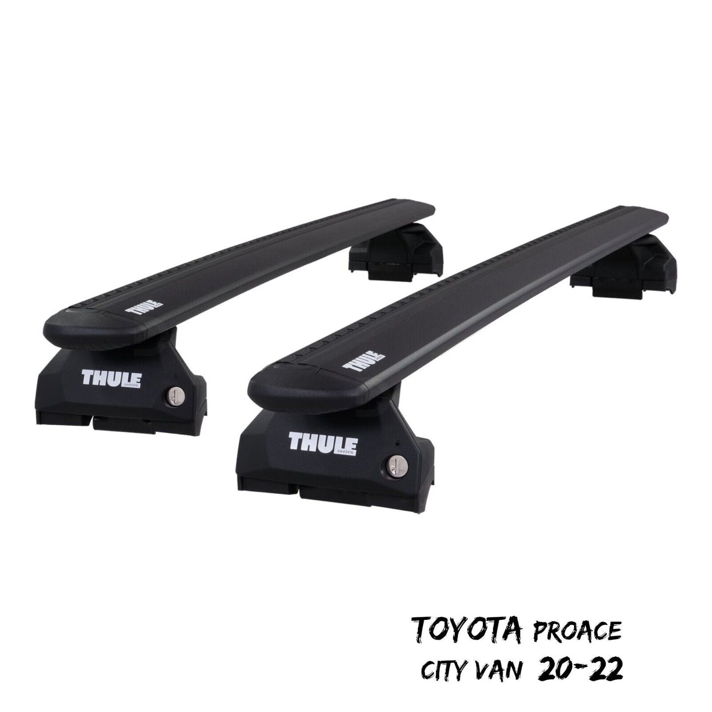 Thule Alu WingBar Evo Black Roof Bars Set Toyota Proace City Van 20-22 Fixed