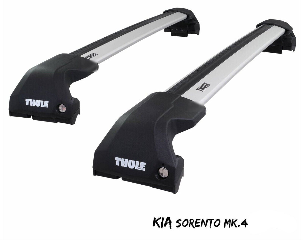 WingBar Edge (silver) Aluminium Roof Bars for Kia Sorento Mk.4 2020-26 Flush (closed) Rails