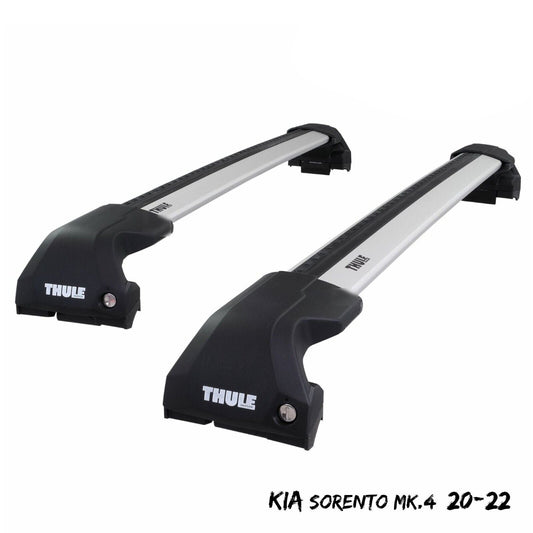 Thule WingBar Edge Silver Aluminium Roof Bars for Kia Sorento Mk.4 20-22 Rails