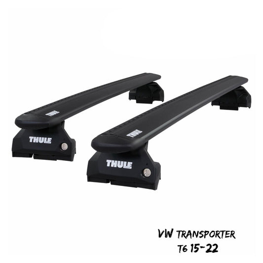 Thule Aluminium WingBar Evo Black Roof Bars VW Transporter T6 15-22 T-Profile