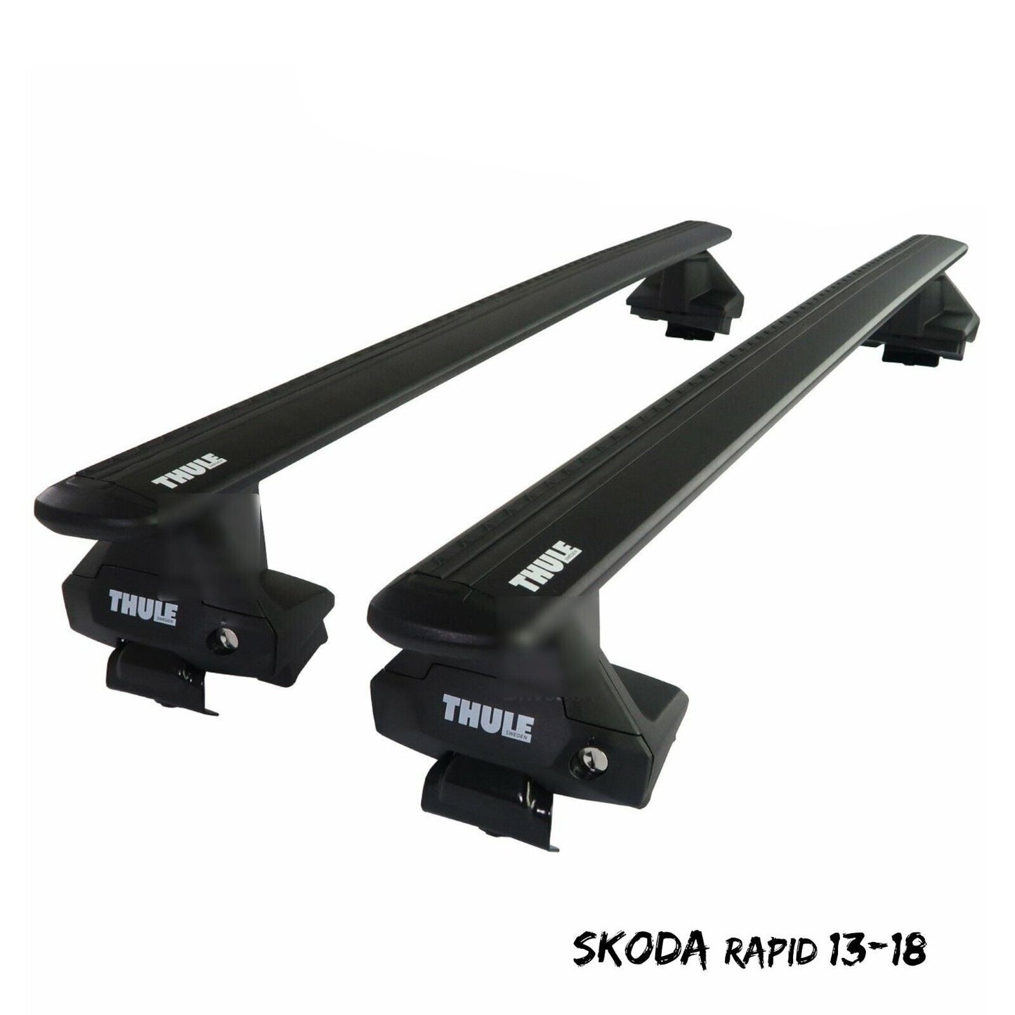 Thule Aluminium WingBar Evo Black Roof Bars Set to fit Skoda Rapid 13 Autoparts Hamilton