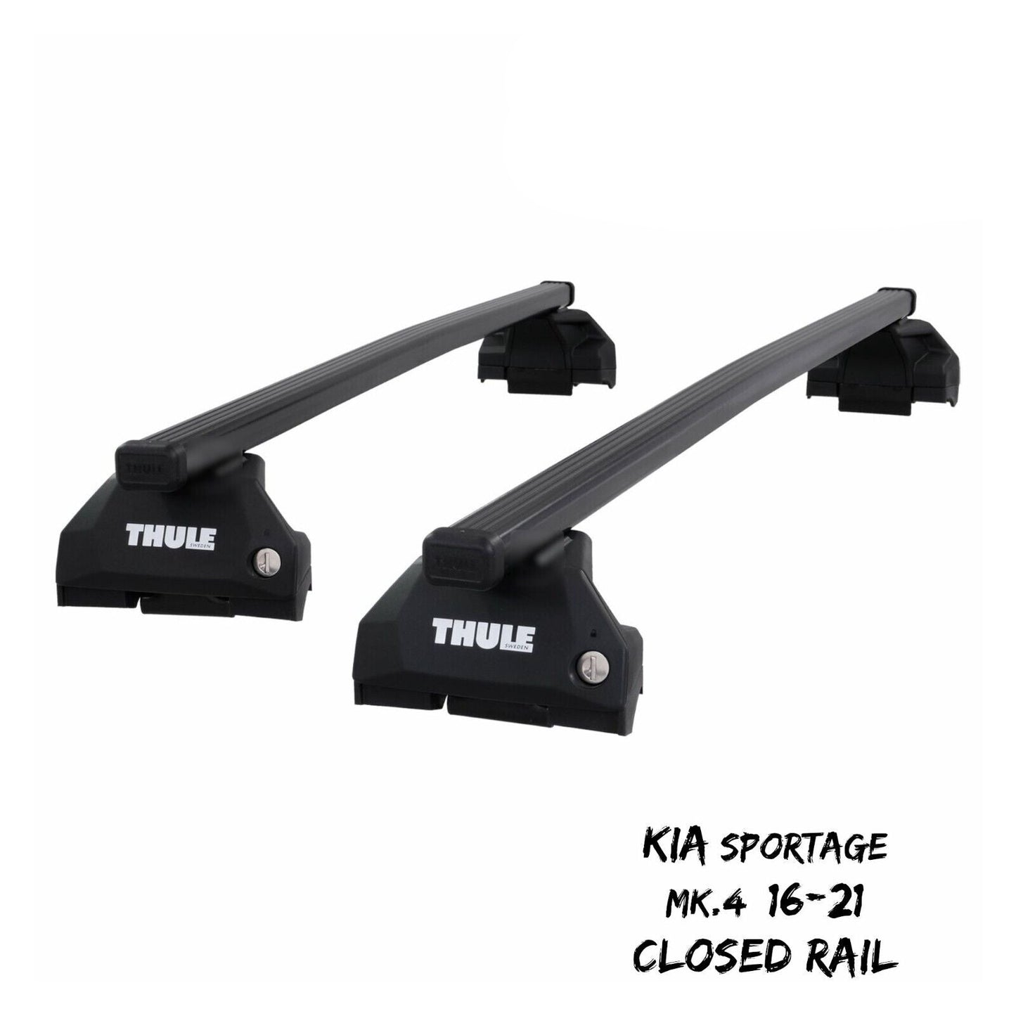 Thule Steel SquareBar Evo Roof Bars Set fit Kia Sportage Mk.4 16-21 Closed Rail