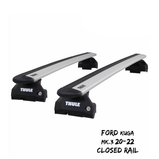 Thule Aluminium WingBar Evo Silver Roof Bars for Ford Kuga Mk3 20-22 Closed Rail