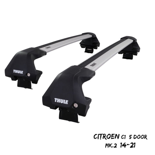 Thule WingBar Edge Silver Aluminium Roof Bars for Citroen C1 5 Door Mk.2 14-21