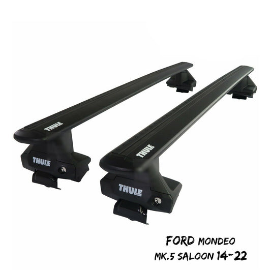 Thule Alu WingBar Evo Black Roof Bars Set to fit Ford Mondeo Mk.5 Saloon 14-22