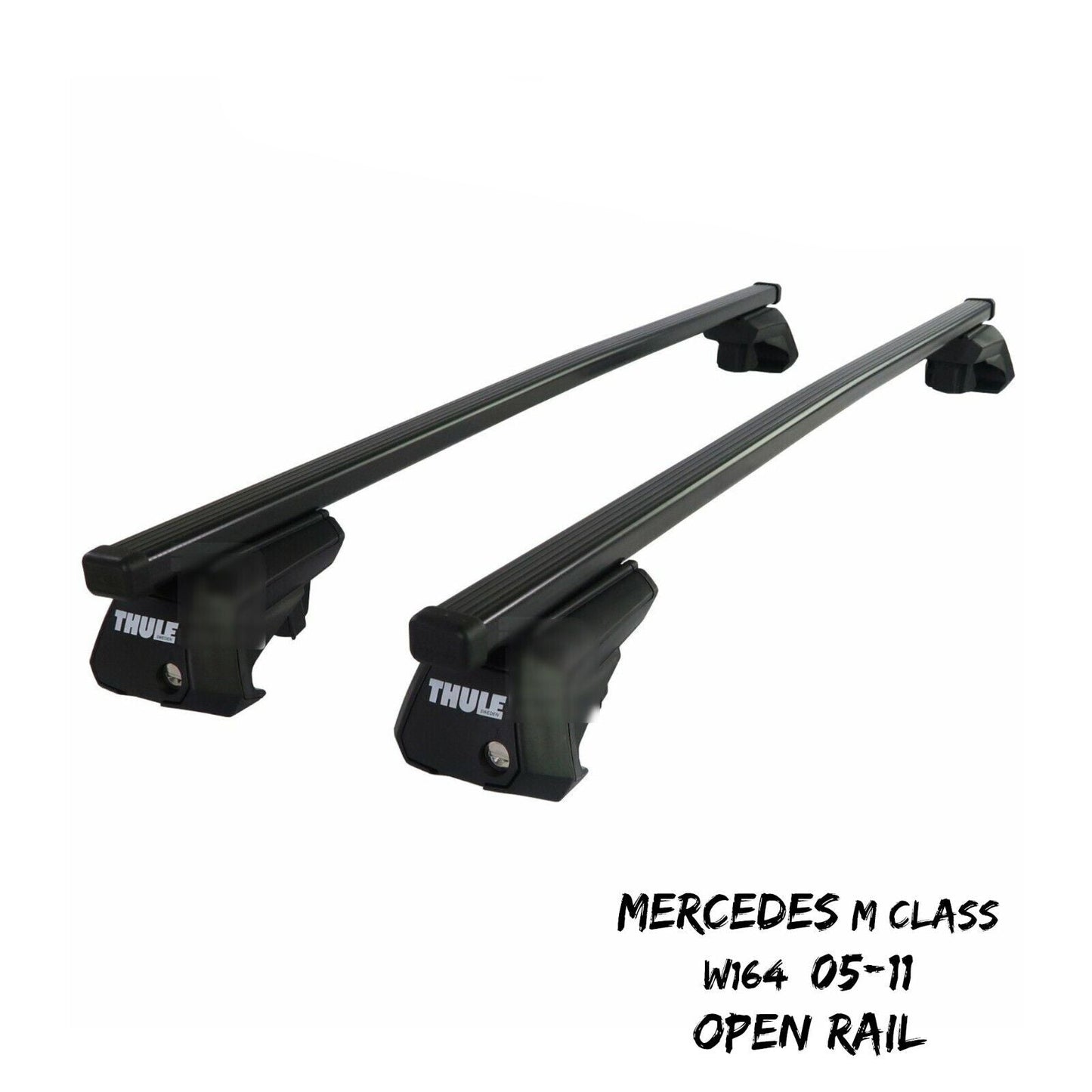 Thule Steel SquareBar Evo Roof Bars fit Mercedes M Class W164 05-11 Open Rail