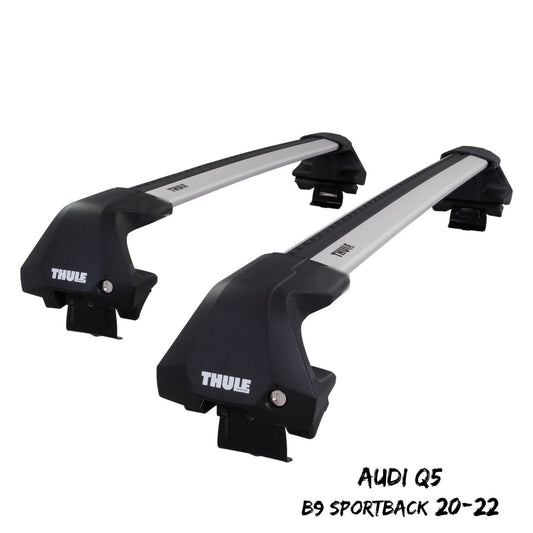 Thule WingBar Edge Silver Aluminium Roof Bars Set for Audi Q5 Sportback B9 20-22