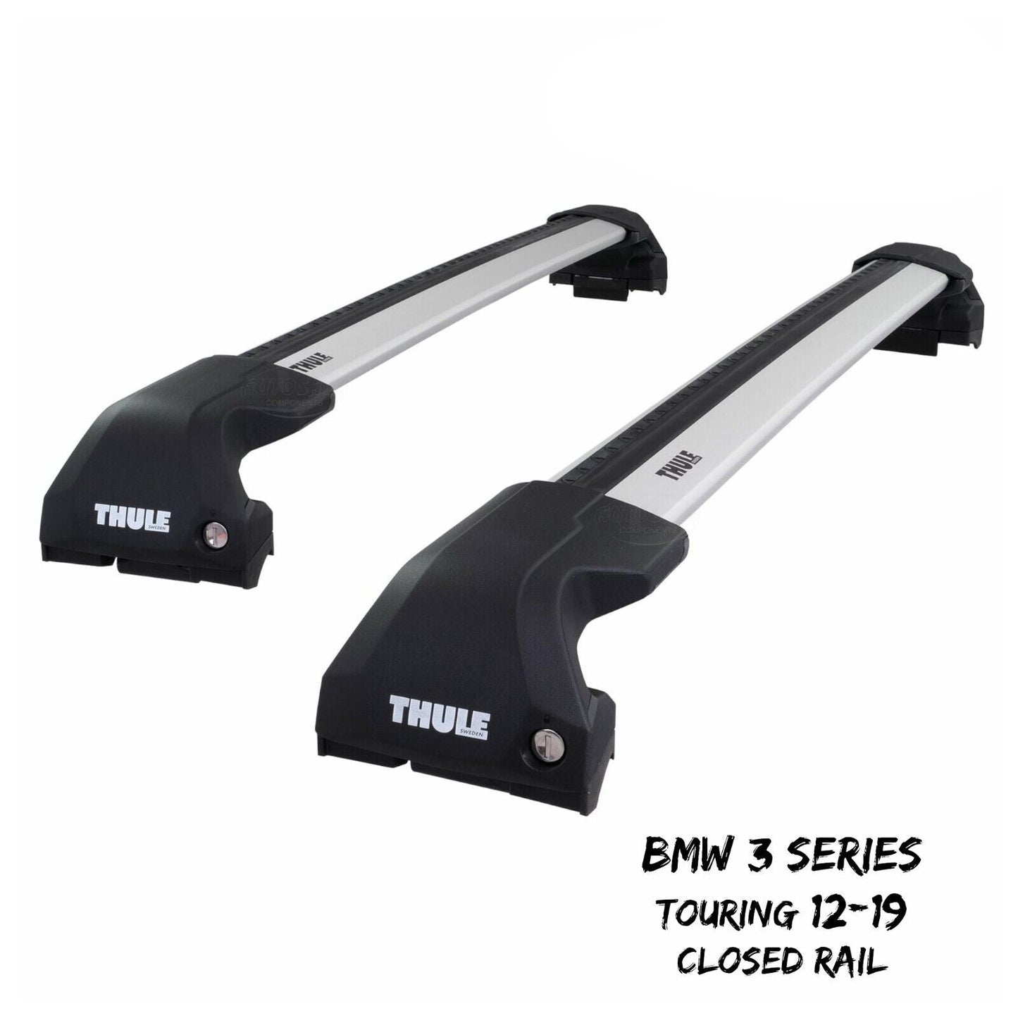 Thule WingBar Edge Silver Roof Bars Set to fit BMW 3 Series Touring 12-19 Rails