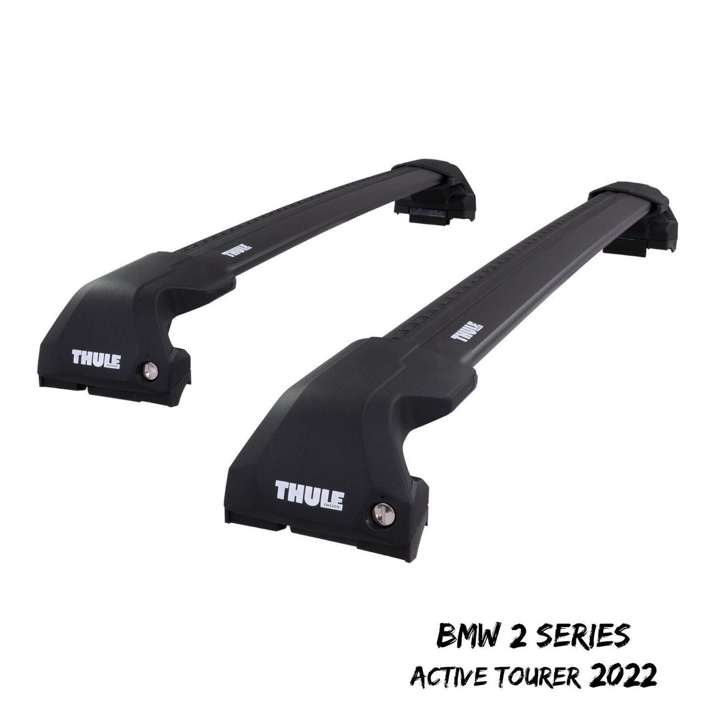 Thule WingBar Edge Black Alu Roof Bars for BMW 2 Series Active Tourer 2022 Pair