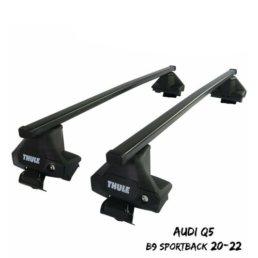 Thule Steel SquareBar Evo Roof Bars Set to fit Audi Q5 Sportback B9 Hatch 20-22