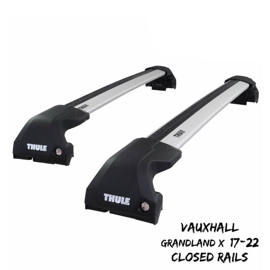 Thule WingBar Edge Silver Roof Bars Vauxhall Grandland X 17-22 Closed Rails