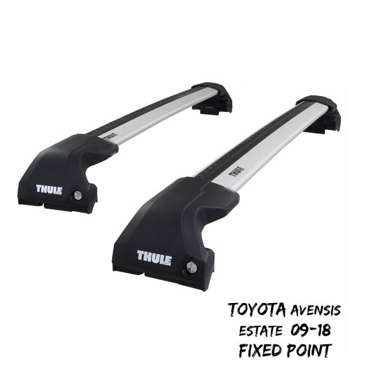 Thule WingBar Edge Silver Roof Bar Set for Toyota Avensis Estate 09-18 Fixpoints