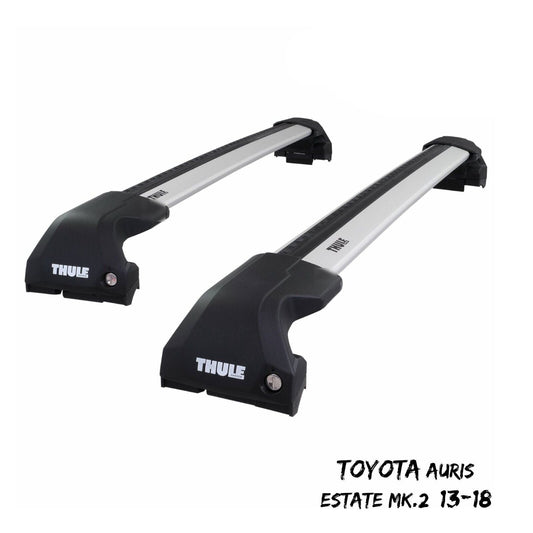 Thule WingBar Edge Silver Roof Bars Set for Toyota Auris Estate Mk.2 13-18 Rails