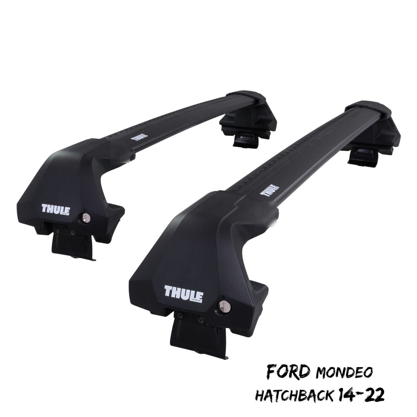 Thule WingBar Edge Black Aluminium Roof Bars to fit Ford Mondeo Hatchback 14-22