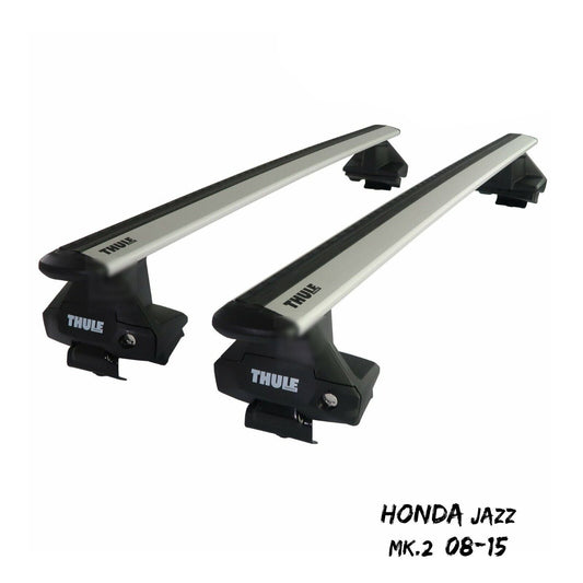 Thule Aluminium WingBar Evo Silver Roof Bars Set to fit Honda Jazz Mk.2 08-15