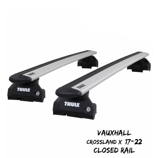 Thule WingBar Evo Silver Roof Bar Set fit Vauxhall Crossland X 17-22 Closed Rail