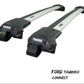 WingBar Edge (silver) Aluminium Roof Bar Set for Ford Tourneo Connect 2022-26 Raised (open) Rails