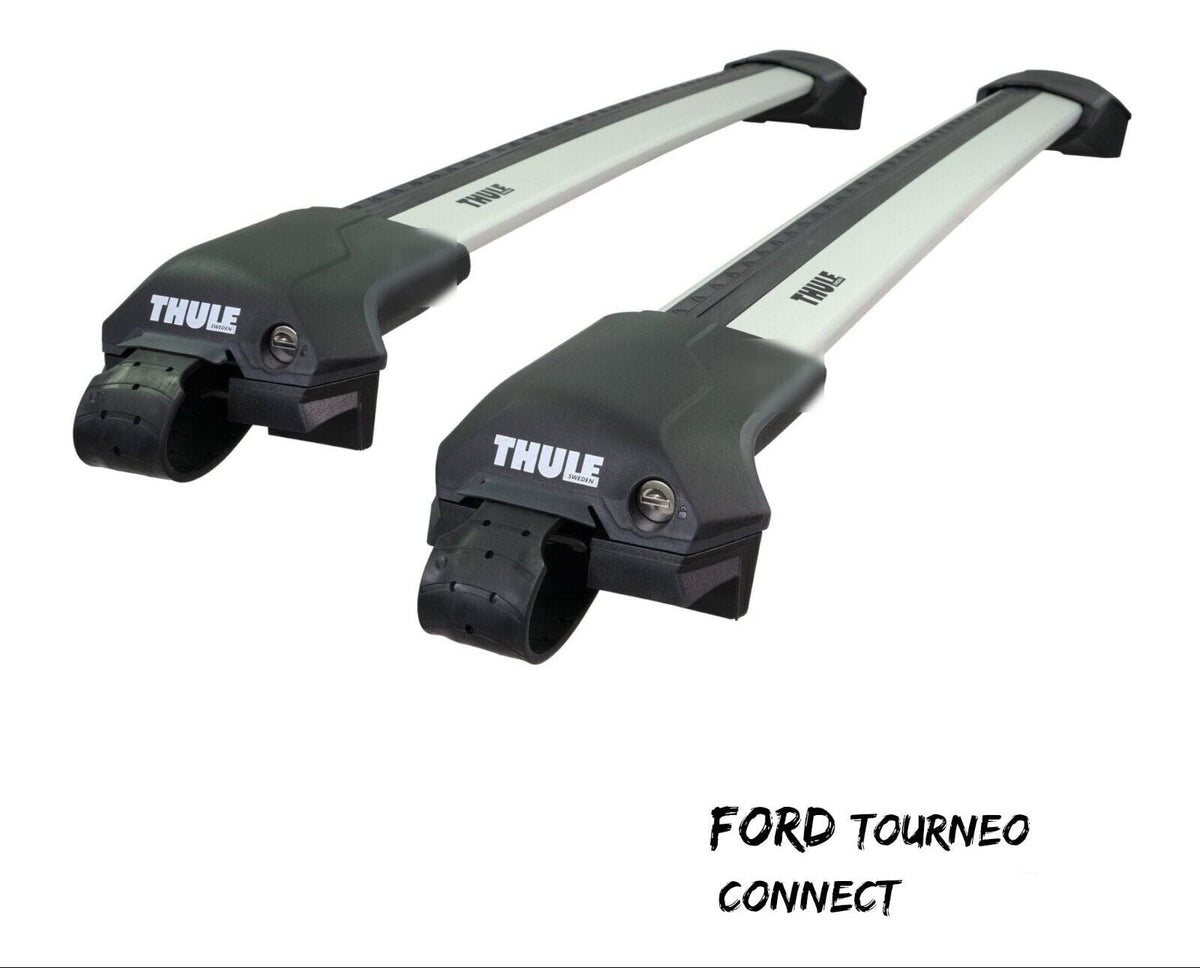 WingBar Edge (silver) Aluminium Roof Bar Set for Ford Tourneo Connect 2022-26 Raised (open) Rails