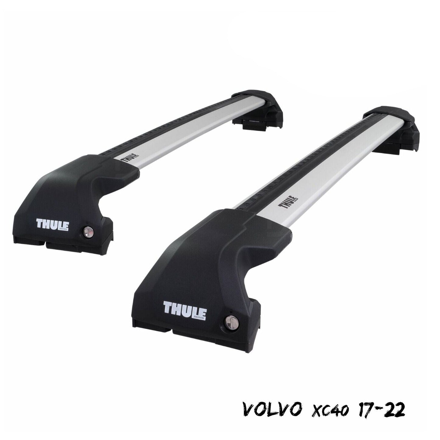 Thule WingBar Edge Silver Aluminium Roof Bars Set to fit Volvo XC40 17-22 Rails