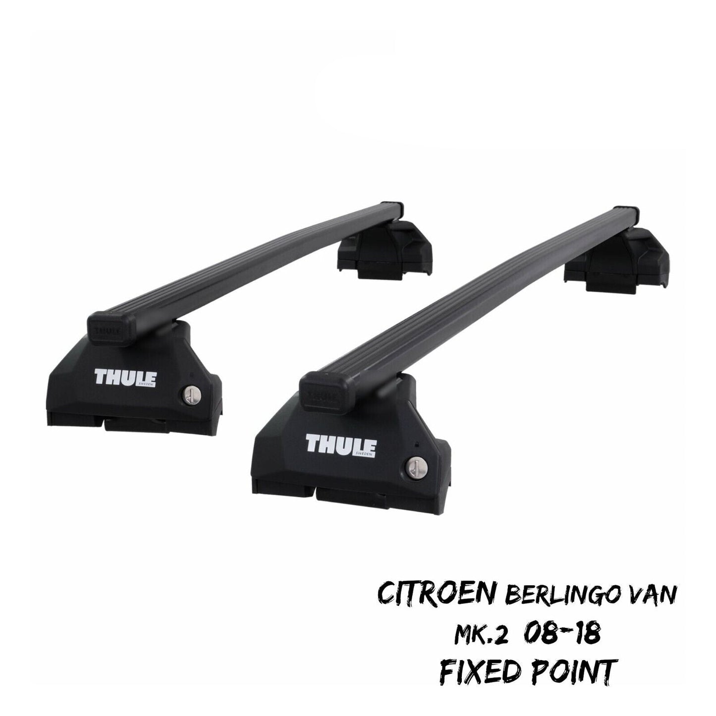 Thule Steel SquareBar Evo Roof Bars for Citroen Berlingo Van Mk.2 08-18 Fixpoint