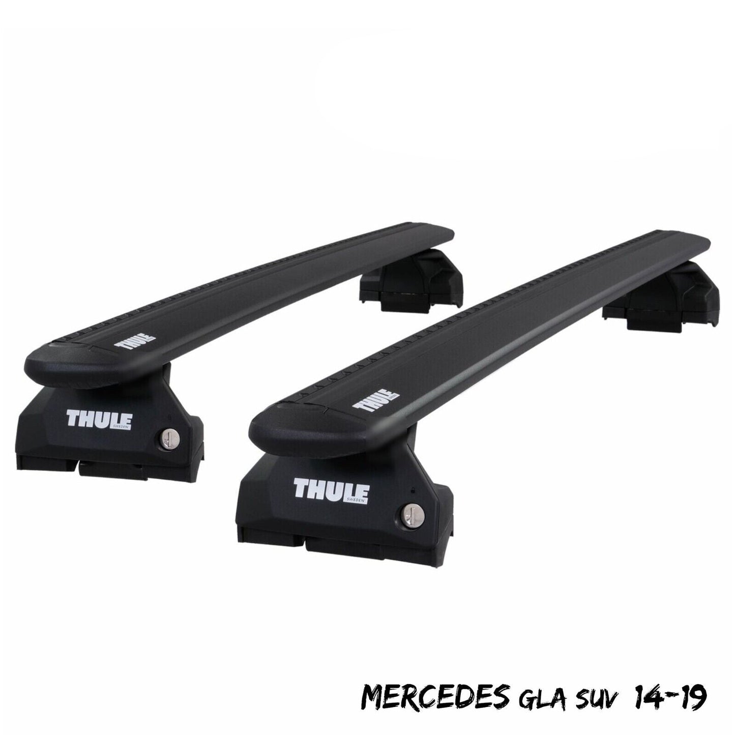 Thule Aluminium WingBar Evo Black Roof Bars to fit Mercedes GLA SUV 14-19 Rails