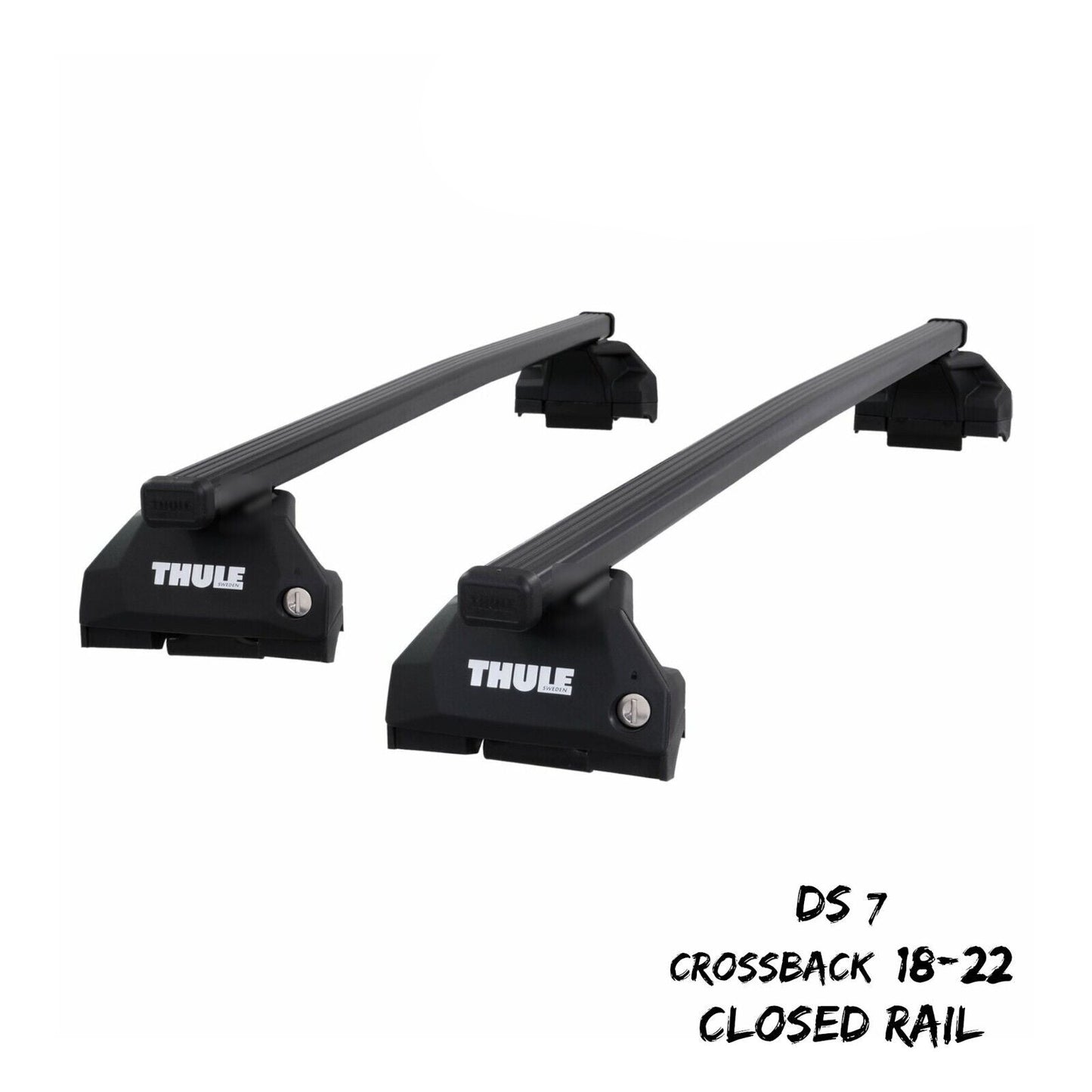 Thule Steel SquareBar Evo Roof Bars Set to fit DS 7 Crossback 18-22 Closed Rail