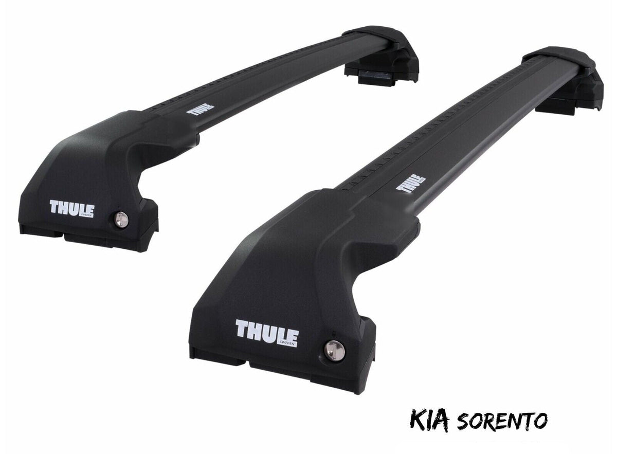 WingBar Edge (black) Aluminium Roof Bar Set for Kia Sorento Mk.4 2020-26 with Flush Rails
