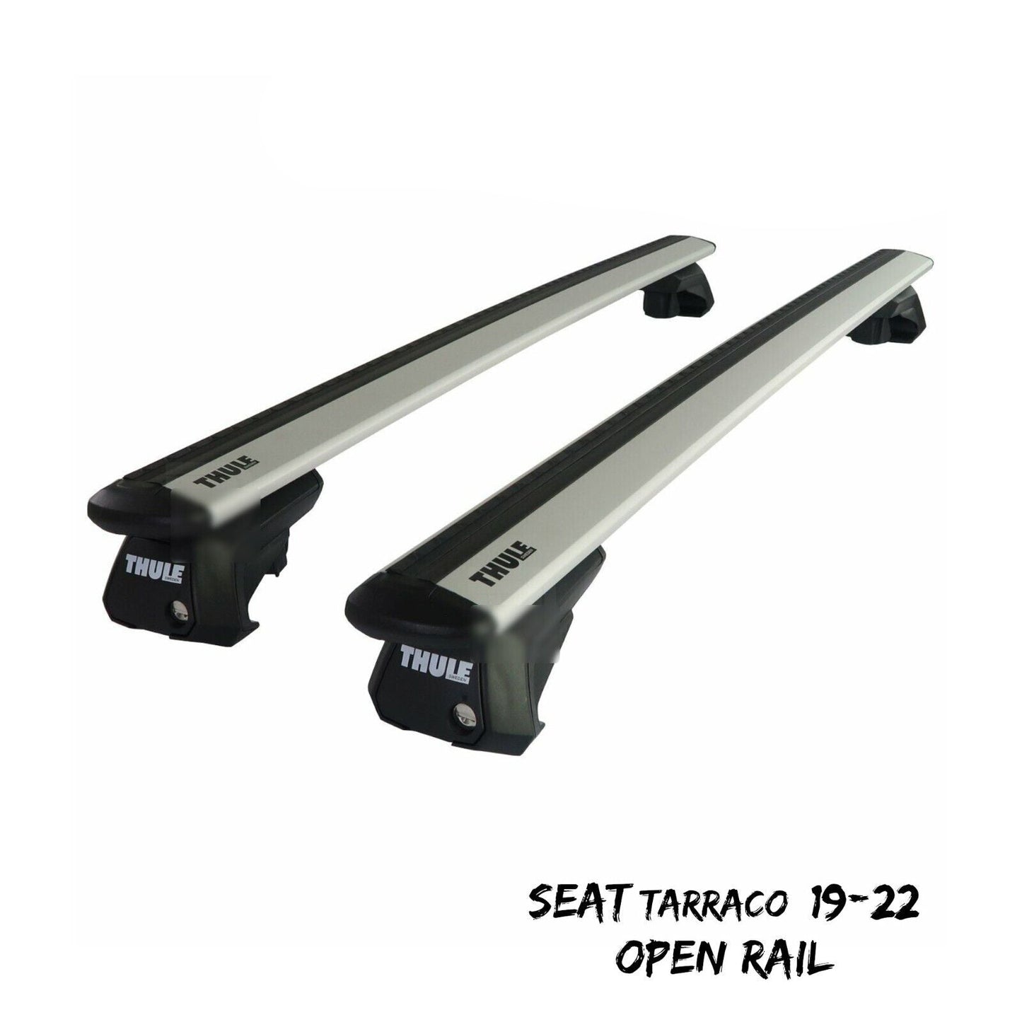 Thule Aluminium WingBar Evo Silver Roof Bars for Seat Tarraco 19-22 Open Rail