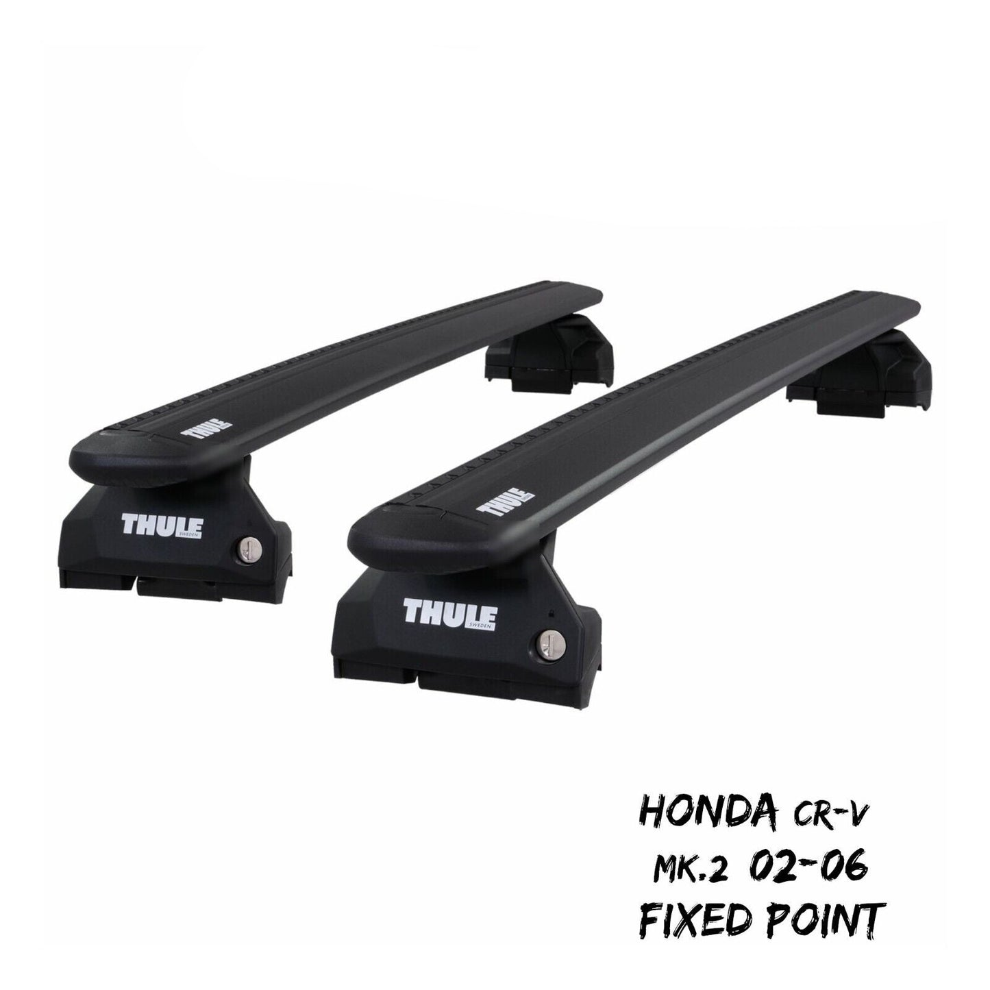 Thule Alu WingBar Evo Black Roof Bars to fit Honda CR-V Mk.2 02-06 Fixed Point