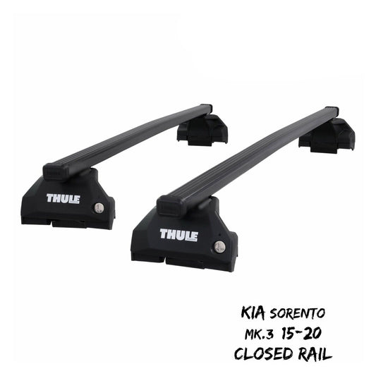 Thule Steel SquareBar Evo Roof Bars Set fit Kia Sorento Mk.3 15-20 Closed Rail