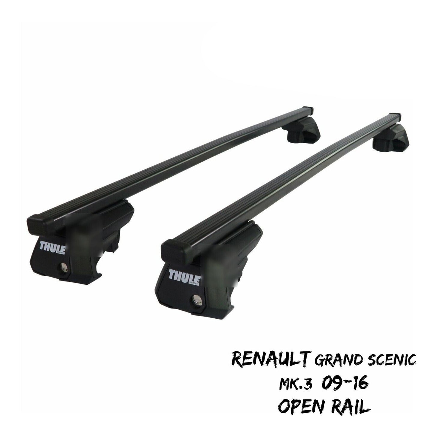 Thule Steel SquareBar Evo Roof Bars Renault Grand Scenic Mk.3 09-16 Open Rail